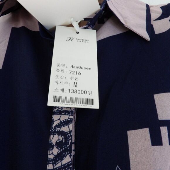 Han Queen Printed Long Sleeve Lined Pleated Dress |‎ medium - Picture 6 of 15